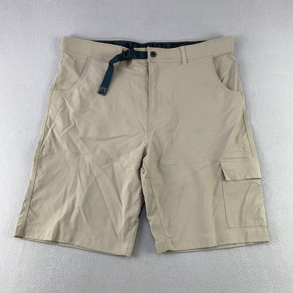 Gerry Belted Cargo Shorts Mens 40 Tan Hiking Outdoor Stretch Nylon Gorpcore